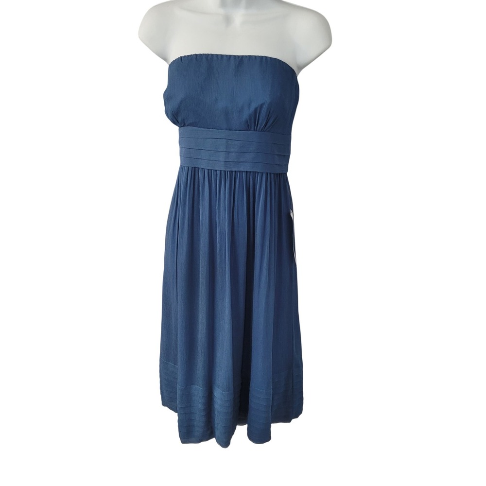 J Crew Silk‎ Strapless Dress Blue Special Occasions Parties 97893 Size 12